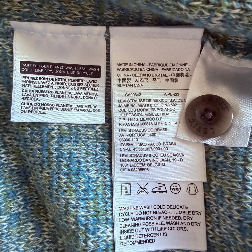 Signature by Levi Strauss Men's Teal Cardigan Sweater - Picture 8 of 10